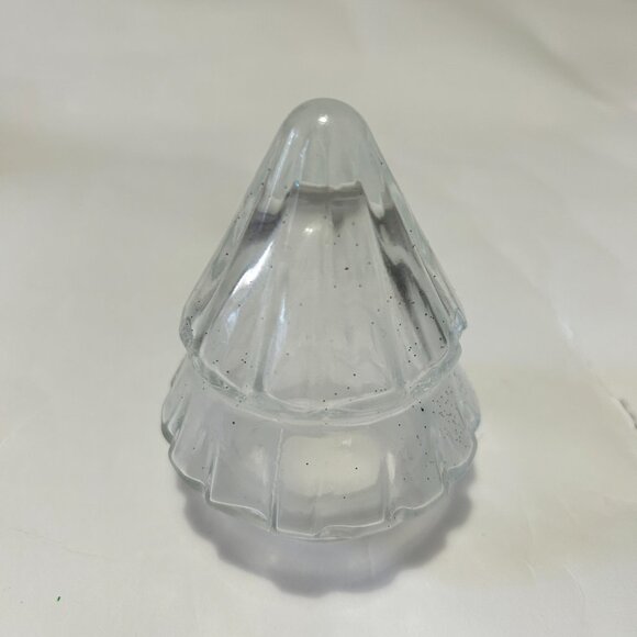 Lot of 4 Glass Christmas Tree Tealight Holders Votive Candle Decor Green & Clear - Picture 8 of 12